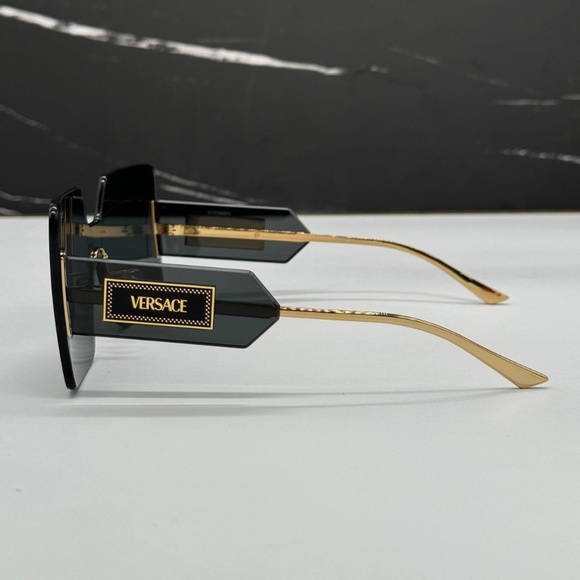 NEW MOD 2277 1002/87 VERSACE BLACK RIMLESS SQUARE VE2277 100287 WOMEN SUNGLASSES - Picture 6 of 11